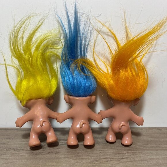Etone Treasure Trolls Cute Collectible Kids Toys Small WITH TAILS Korea 1980s - Picture 6 of 7